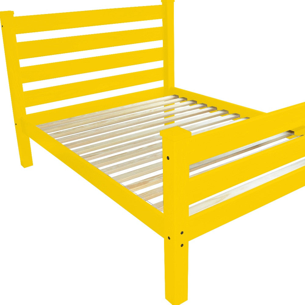 Canary Yellow Solid Wood Twin Bed Frame