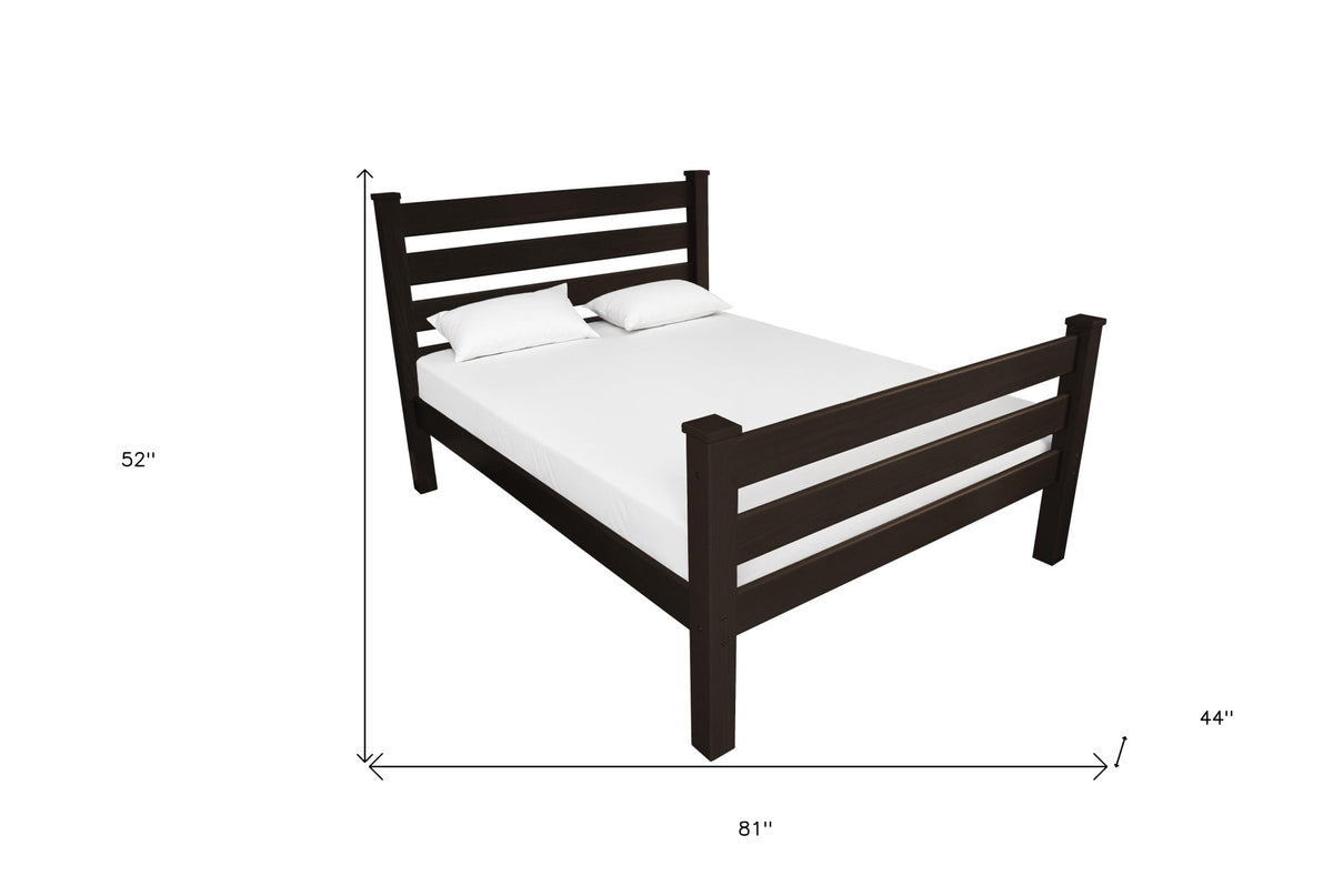 Brown Solid Wood Twin Bed Frame