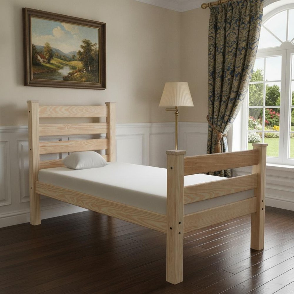 Natural Solid Wood Twin Bed Frame