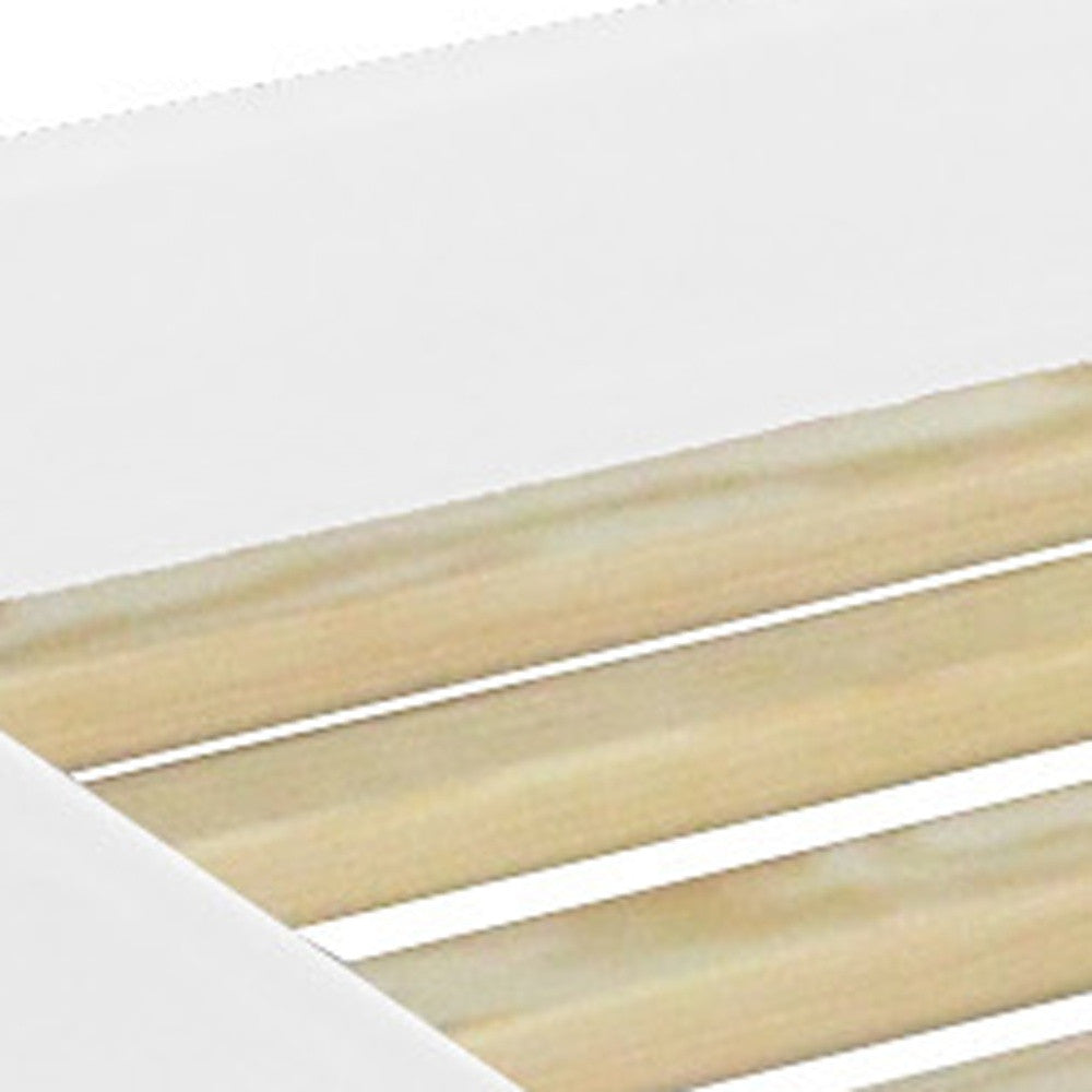 White Solid Wood Twin Bed Frame