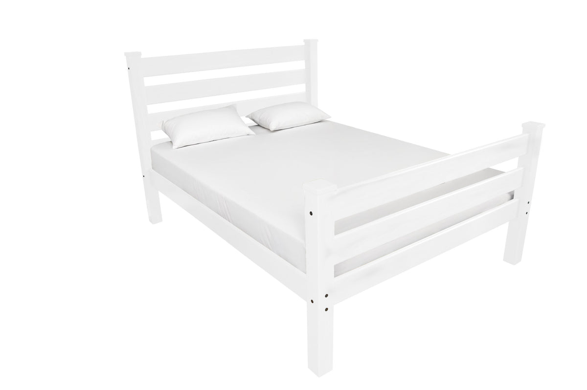 White Solid Wood Twin Bed Frame