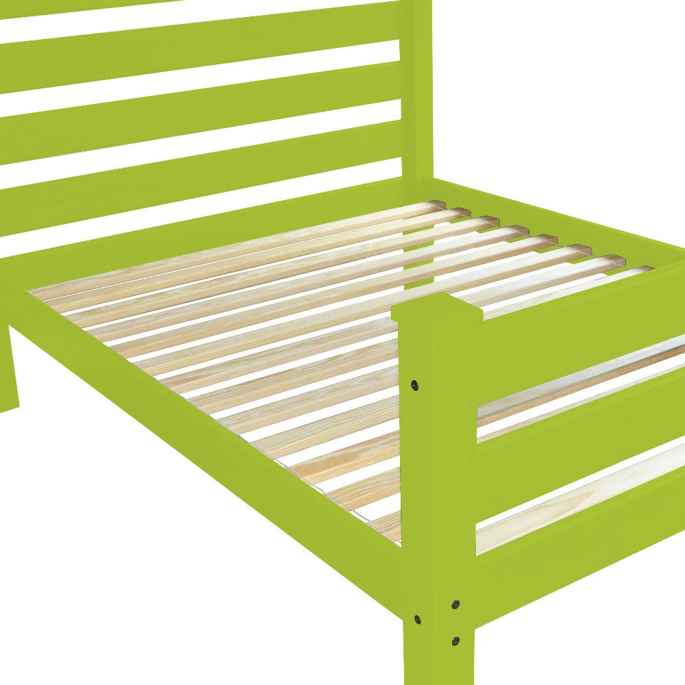 Lime Green Solid Wood Queen Bed Frame