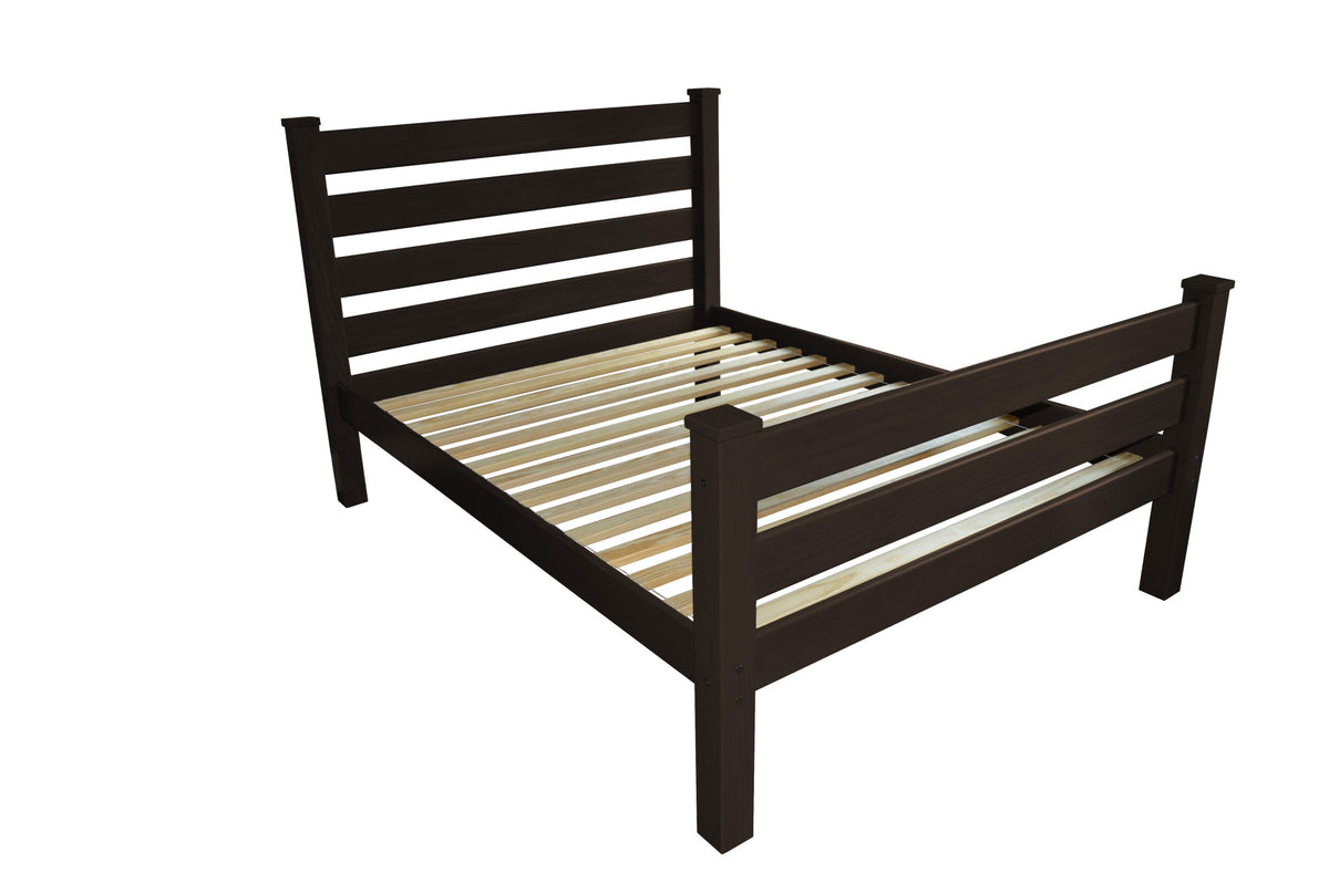 Brown Solid Wood Queen Bed Frame