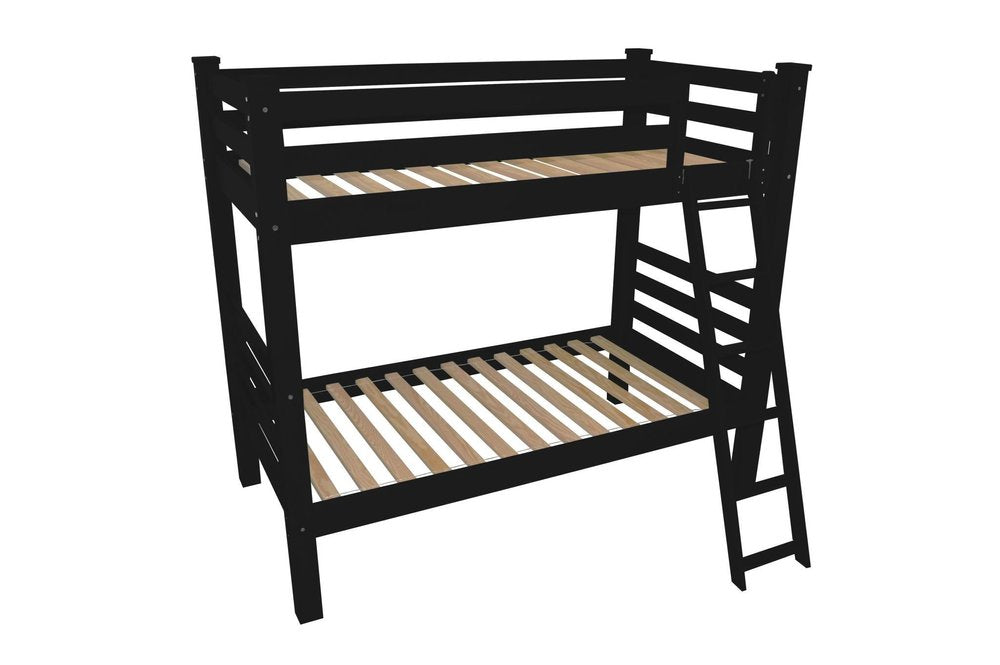 Black Twin Over Twin Solid Wood Bunk Bed