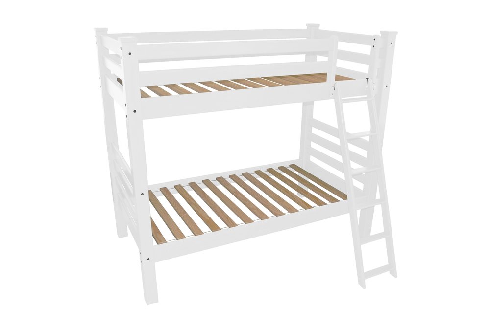 White Twin Solid Wood Bunk Bed