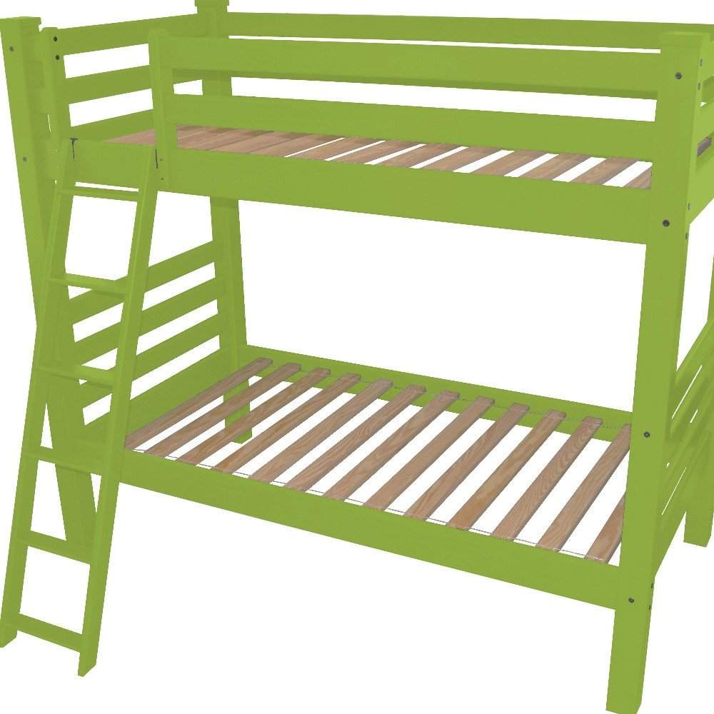 Green Full Solid Wood Bunk Bed
