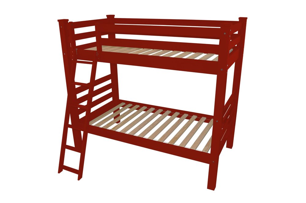 Red Full Solid Wood Bunk Bed