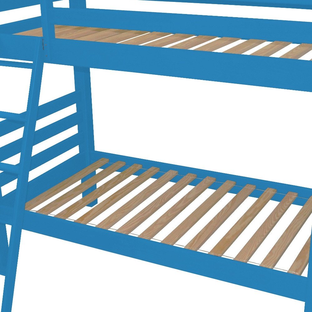 Blue Queen Solid Wood Bunk Bed