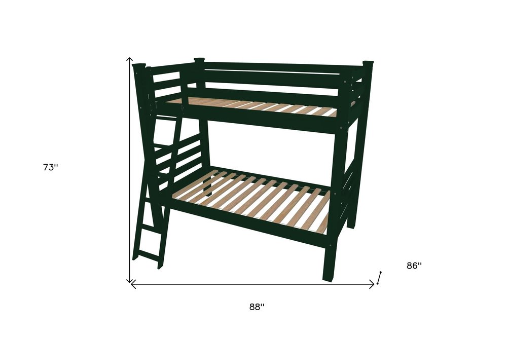 Green Queen Solid Wood Bunk Bed