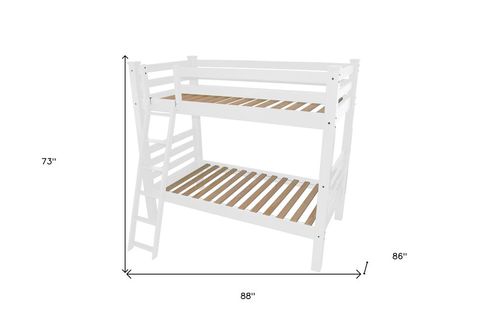 White Queen Solid Wood Bunk Bed