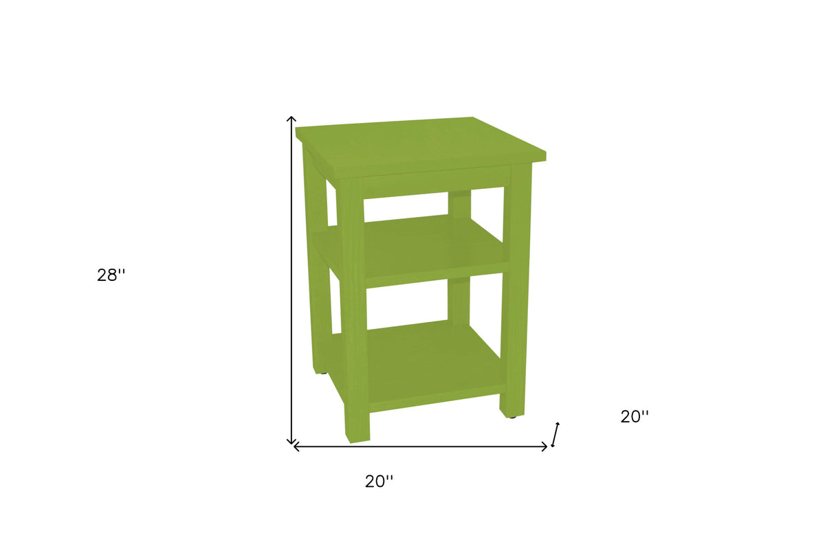 28" Green Solid Wood Nightstand