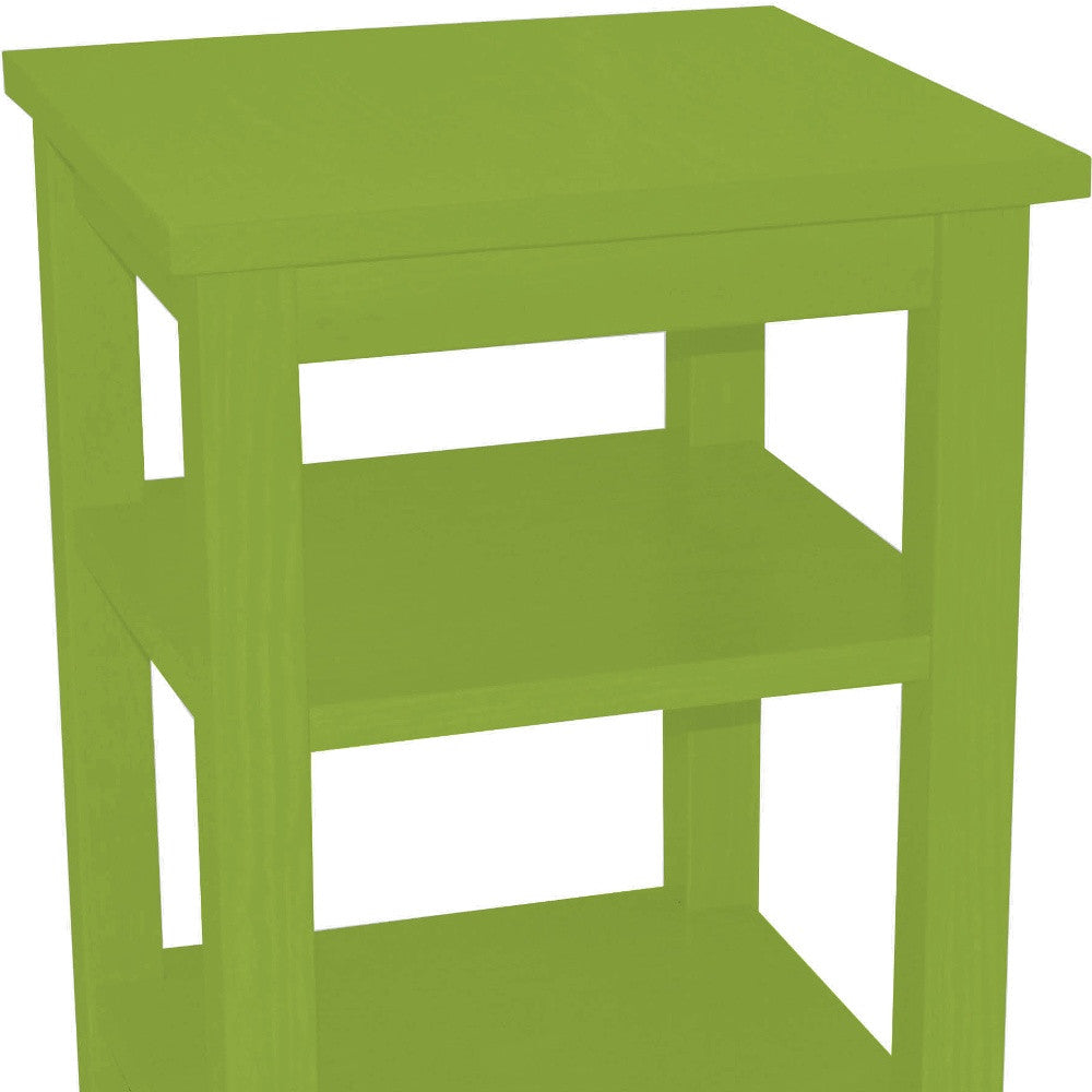 28" Green Solid Wood Nightstand