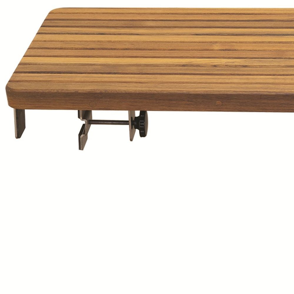 1" X 27" Brown Teak Rectangular Shower Bench