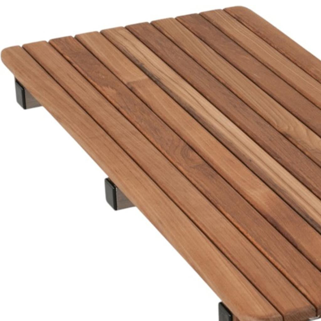 14" X 26" Brown Teak Rectangular Shower Bench