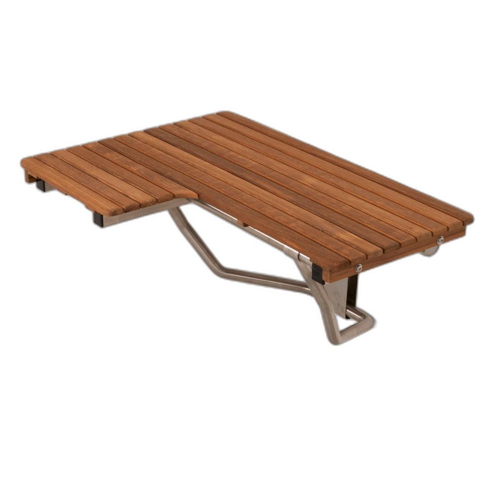 14" X 36" Brown Teak Wall Mount Rectangular Shower Bench