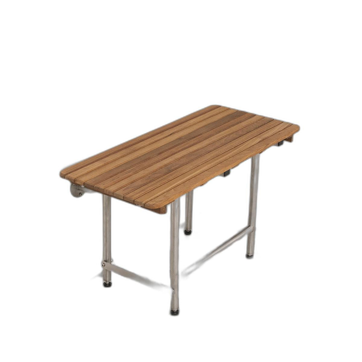 18" X 30" Brown Teak Rectangular Shower Bench