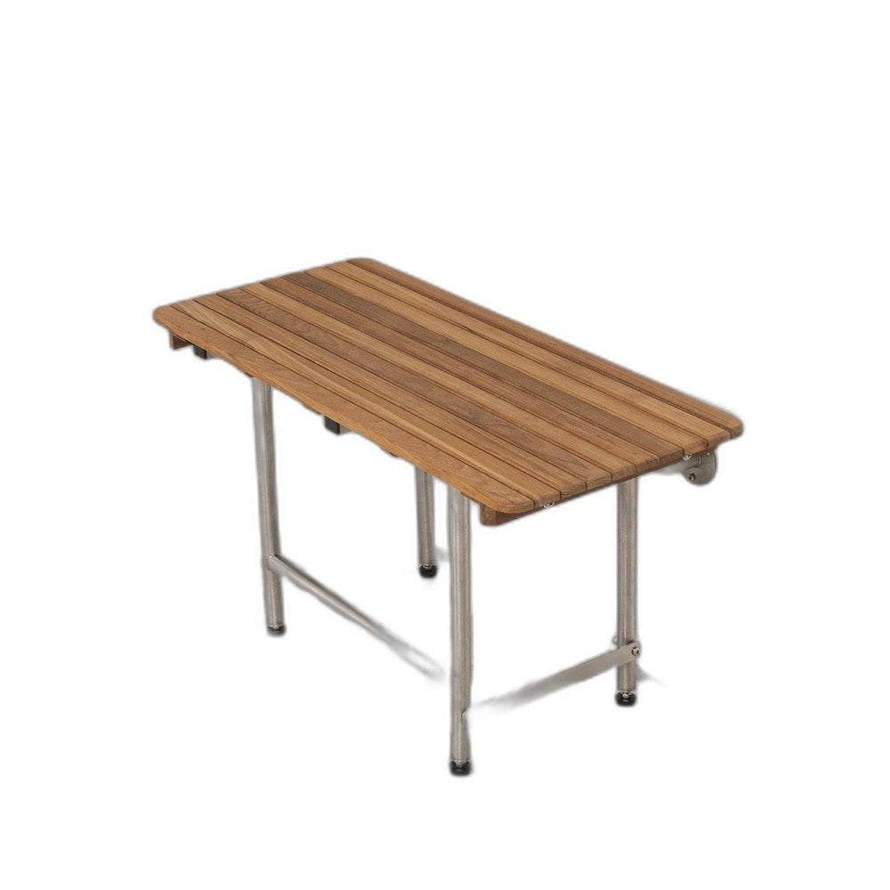18" X 34" Brown Teak Rectangular Shower Bench