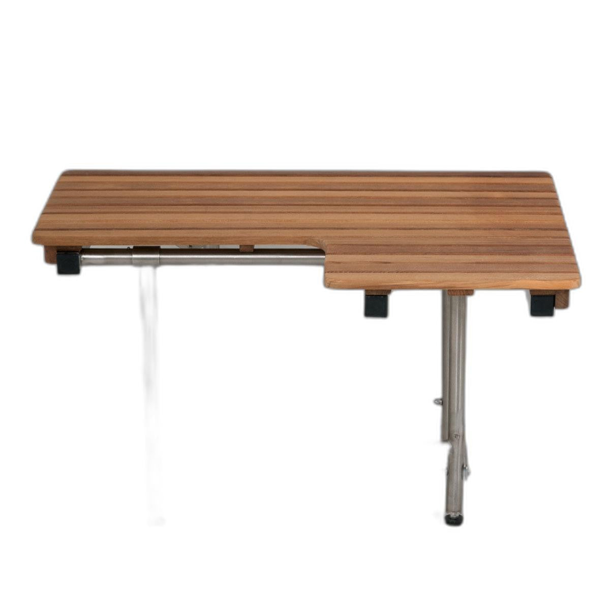 18" X 36" Brown Teak Wall Mount Rectangular Shower Bench