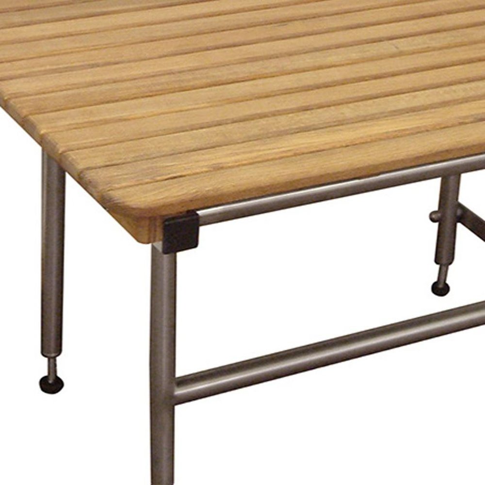 18" X 40" Brown Teak Rectangular Shower Bench