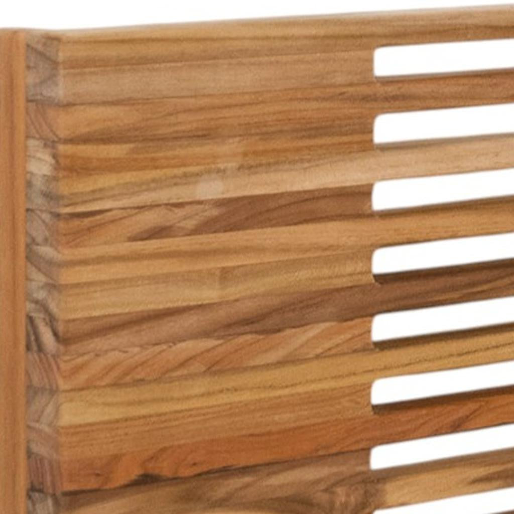 24" Brown Wall Mount Teak Rectangular Shower Bench