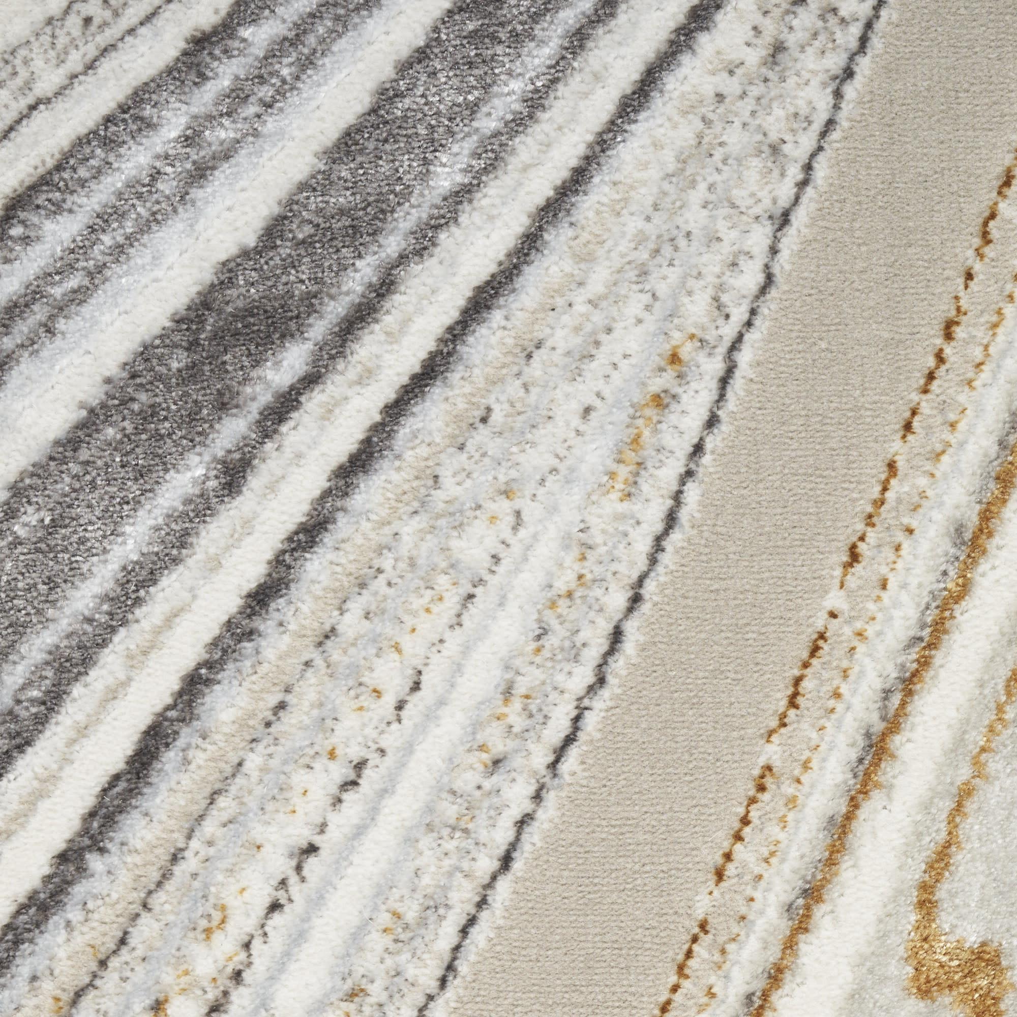 8' X 10' Ivory Gray and Brown Abstract Non Skid Area Rug