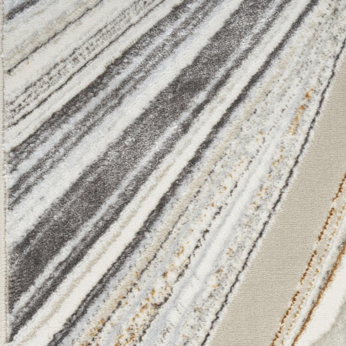 8' X 10' Ivory Gray and Brown Abstract Non Skid Area Rug