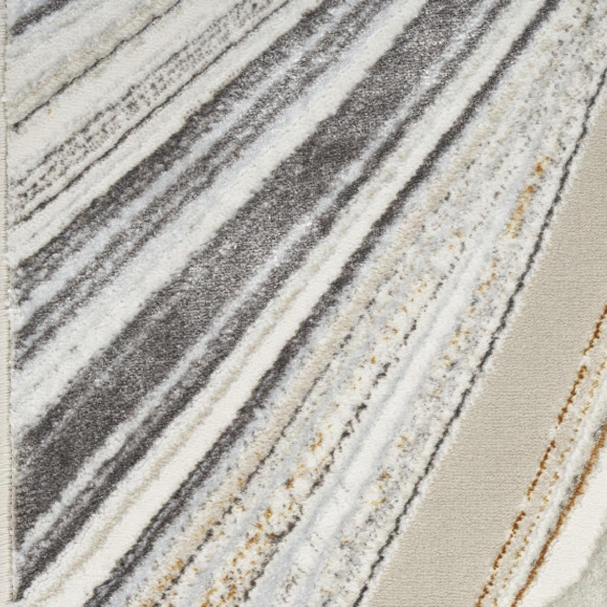 8' X 10' Ivory Gray and Brown Abstract Non Skid Area Rug