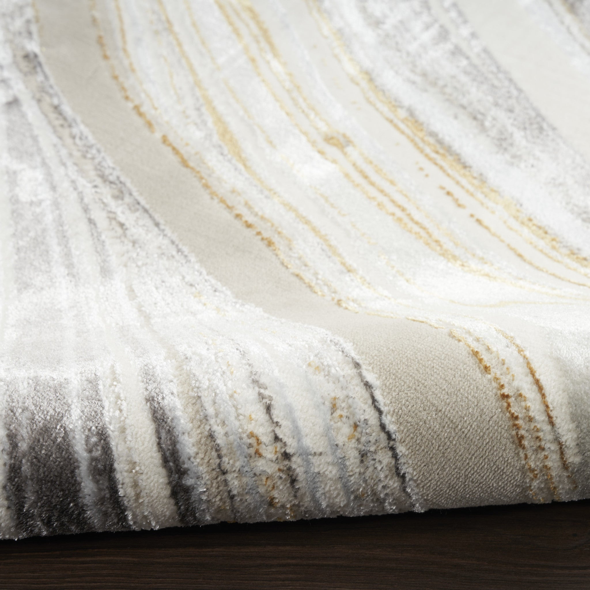 8' X 10' Ivory Gray and Brown Abstract Non Skid Area Rug