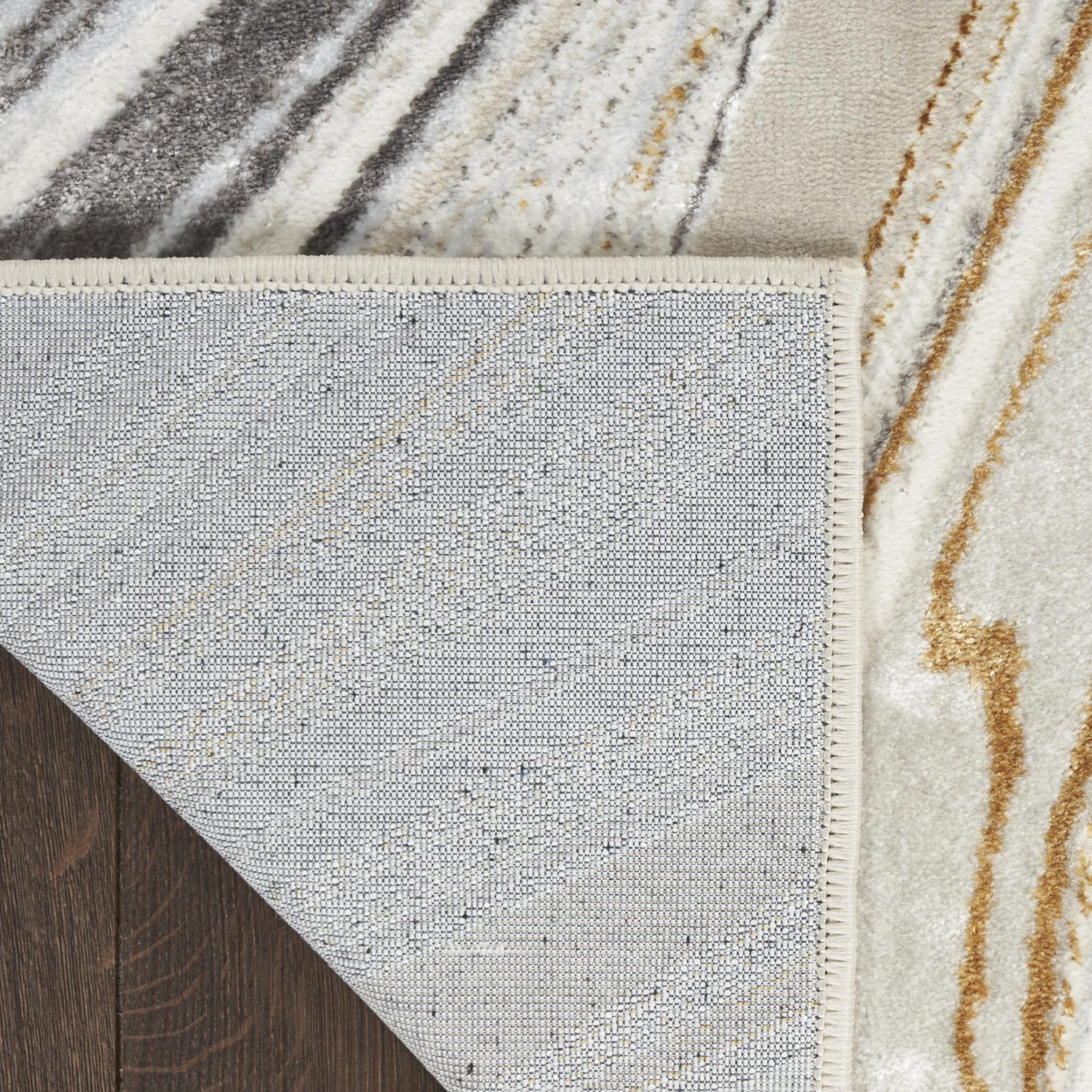 8' X 10' Ivory Gray and Brown Abstract Non Skid Area Rug