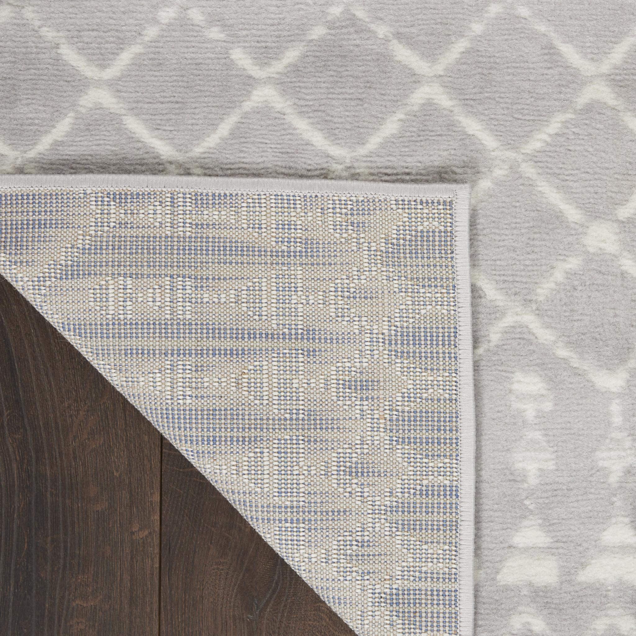 6' X 9' Gray and Ivory Moroccan Distressed Non Skid Area Rug