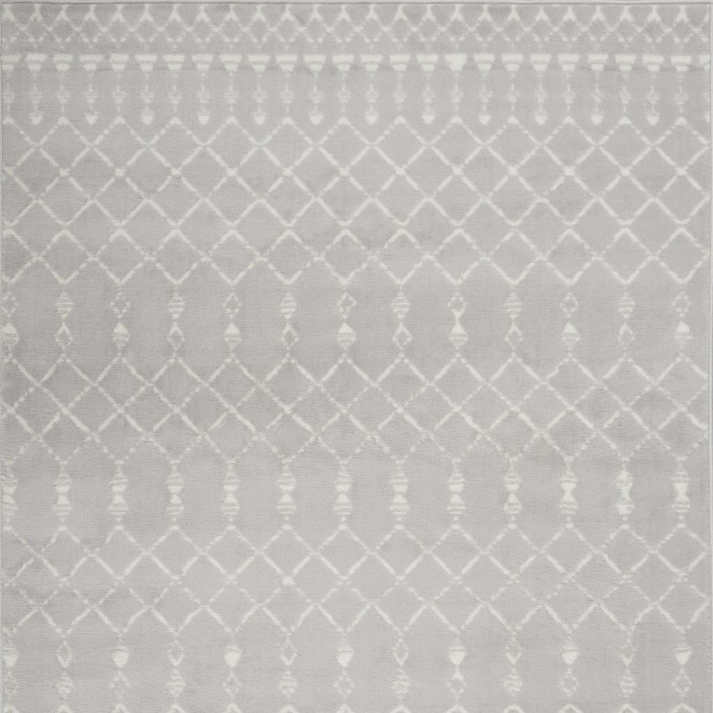 6' X 9' Gray and Ivory Moroccan Distressed Non Skid Area Rug