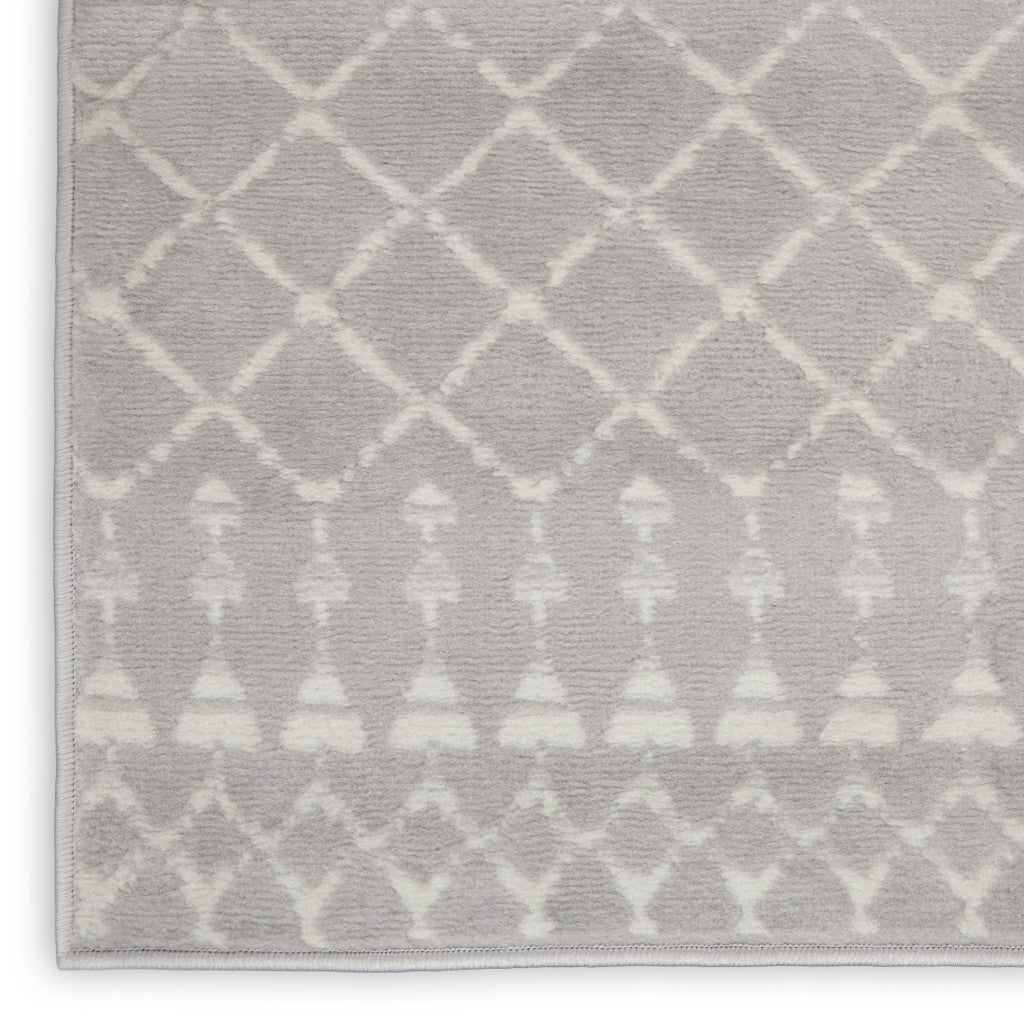 6' X 9' Gray and Ivory Moroccan Distressed Non Skid Area Rug