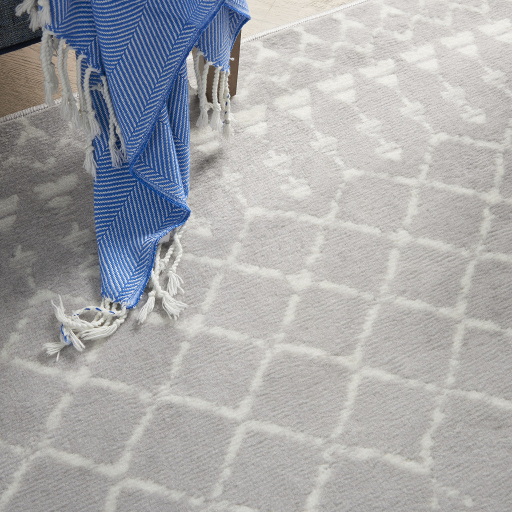 6' X 9' Gray and Ivory Moroccan Distressed Non Skid Area Rug
