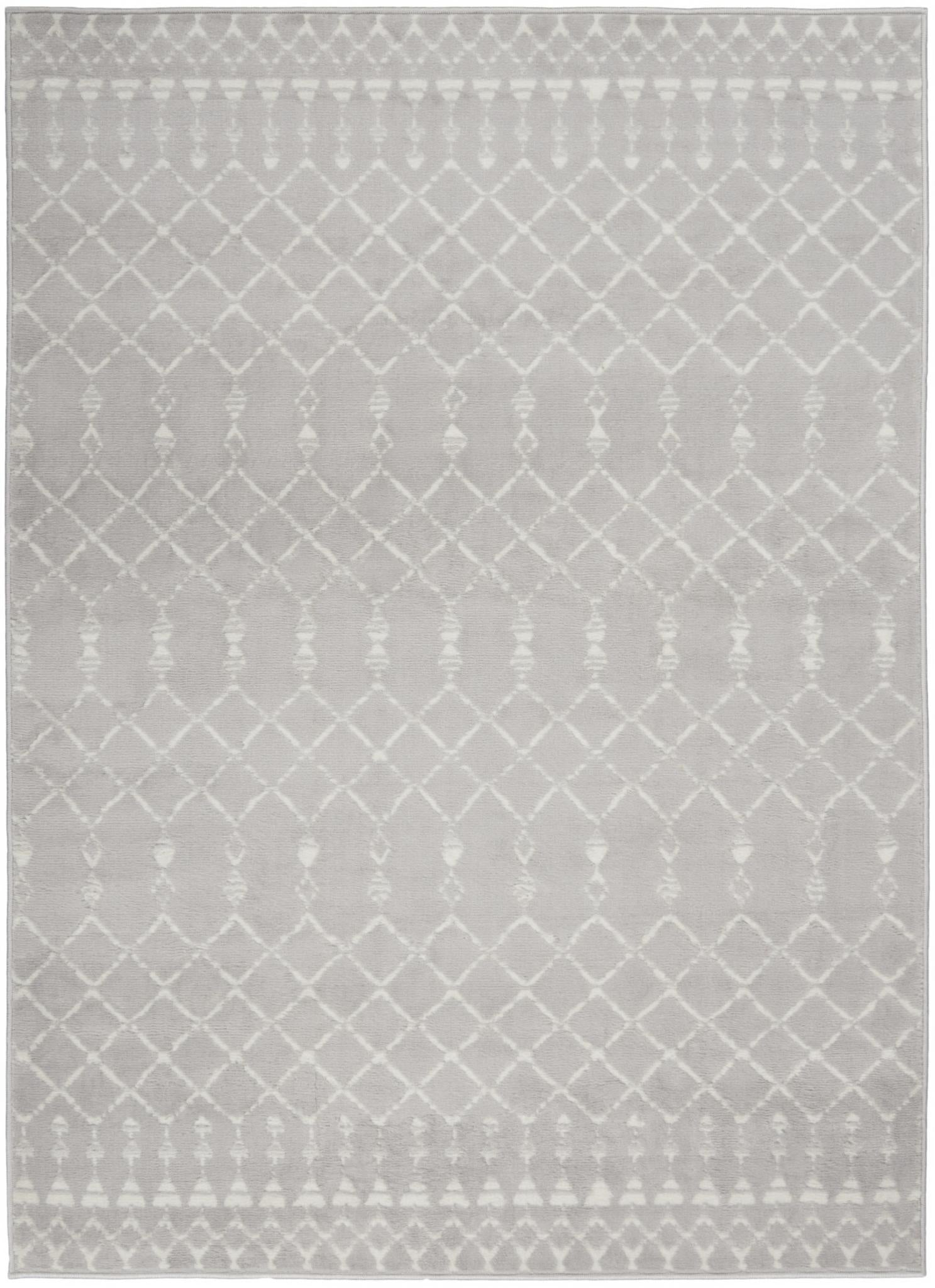 6' X 9' Gray and Ivory Moroccan Distressed Non Skid Area Rug