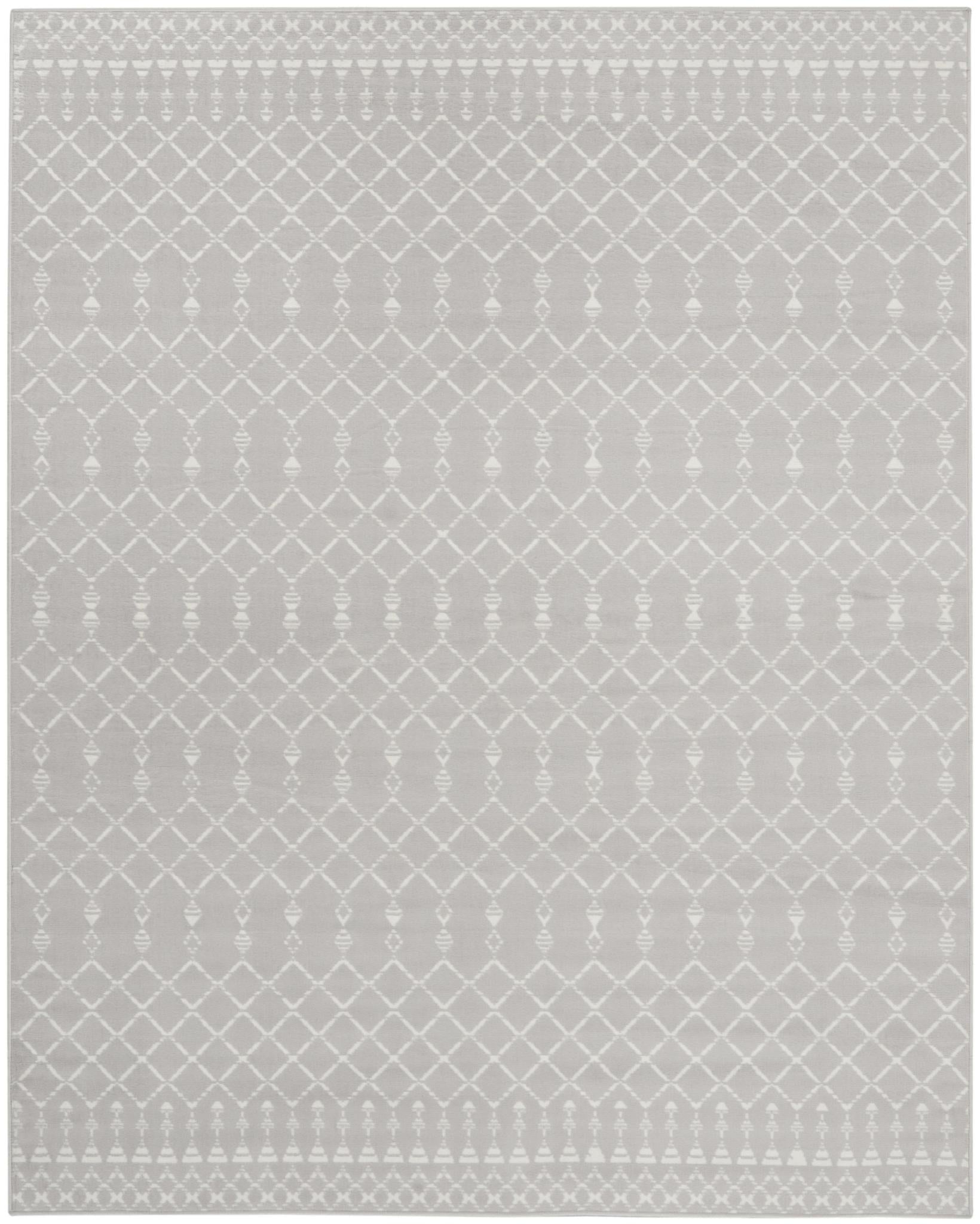 8' X 10' Gray and Ivory Moroccan Distressed Non Skid Area Rug