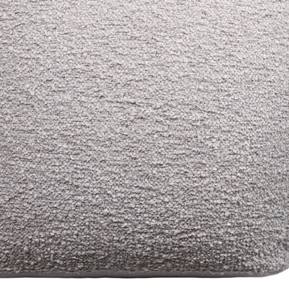 18" Gray Polyester Cube Outdoor Pouf Ottoman