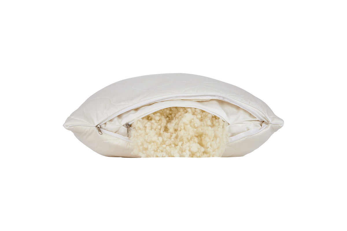 Cotton Wool Hypoallergenic Ergonomic Standard Size Bed Pillow