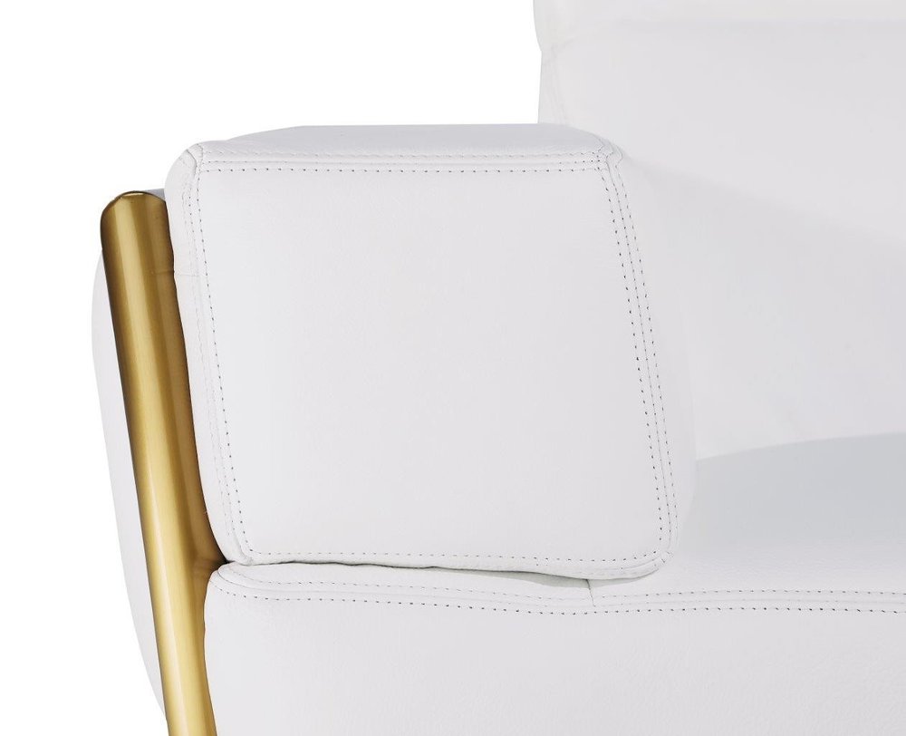 47" Beige and Gold Italian Leather Club Chair