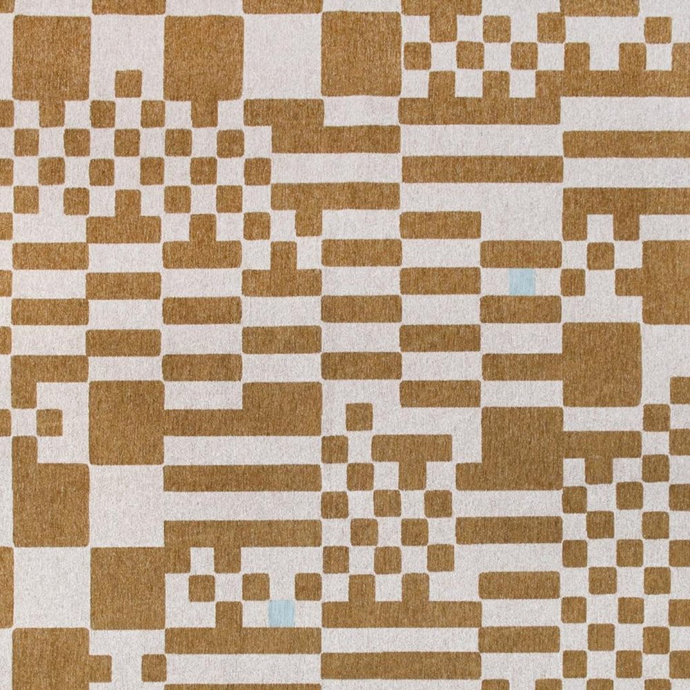 9' X 13' Blue And Brown Geometric Washable Area Rug