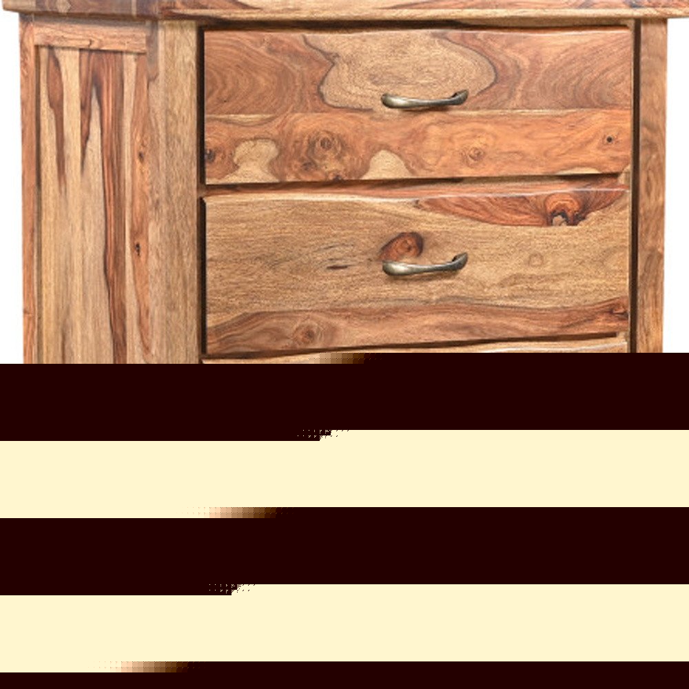 51" Brown Solid Wood Live Edge Five Drawer Standard Chest