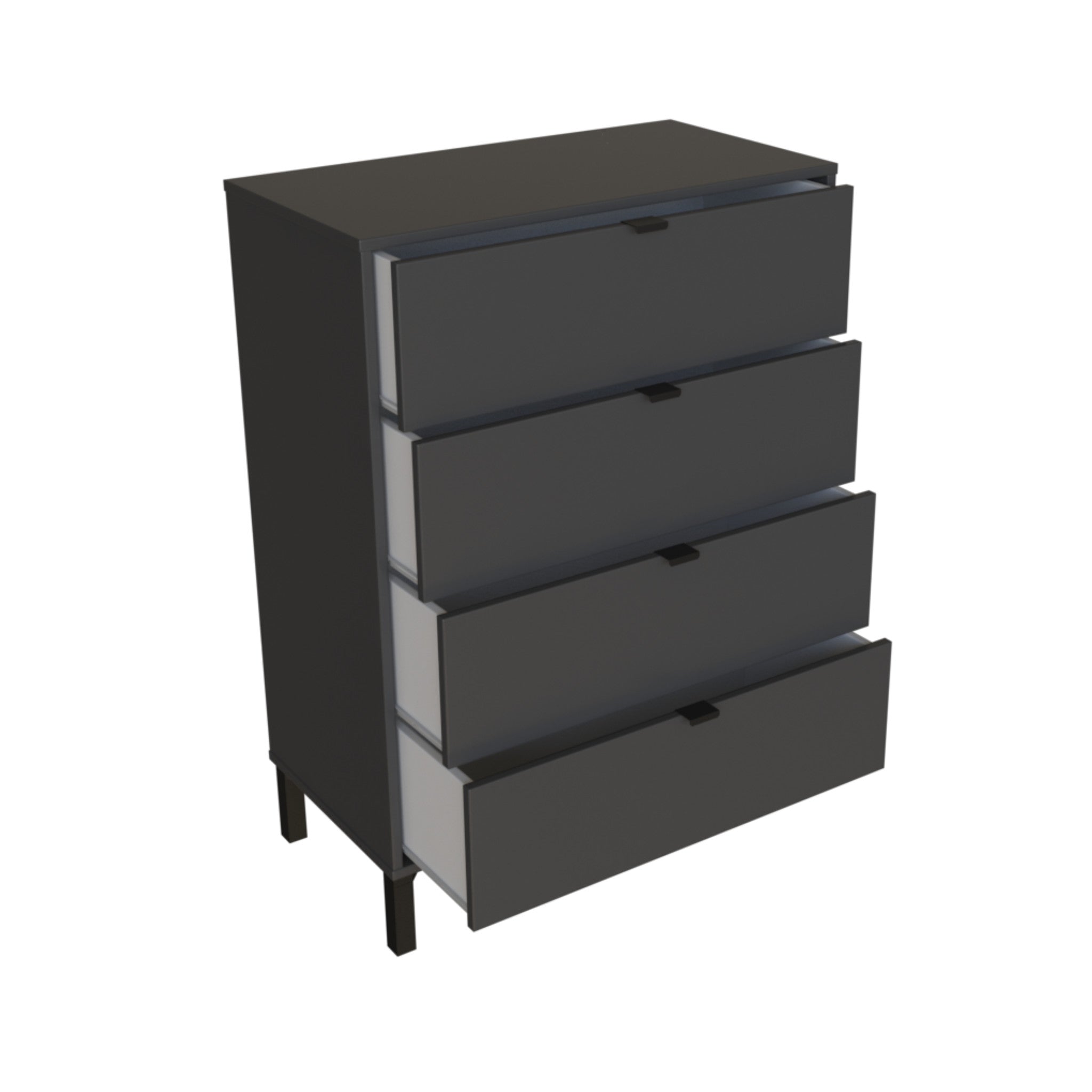 30" Dark Gray Four Drawer Standard Chest