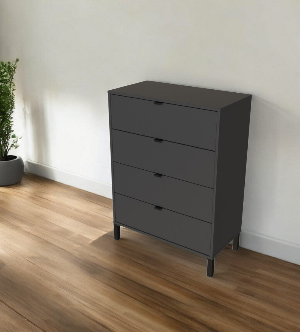 30" Dark Gray Four Drawer Standard Chest