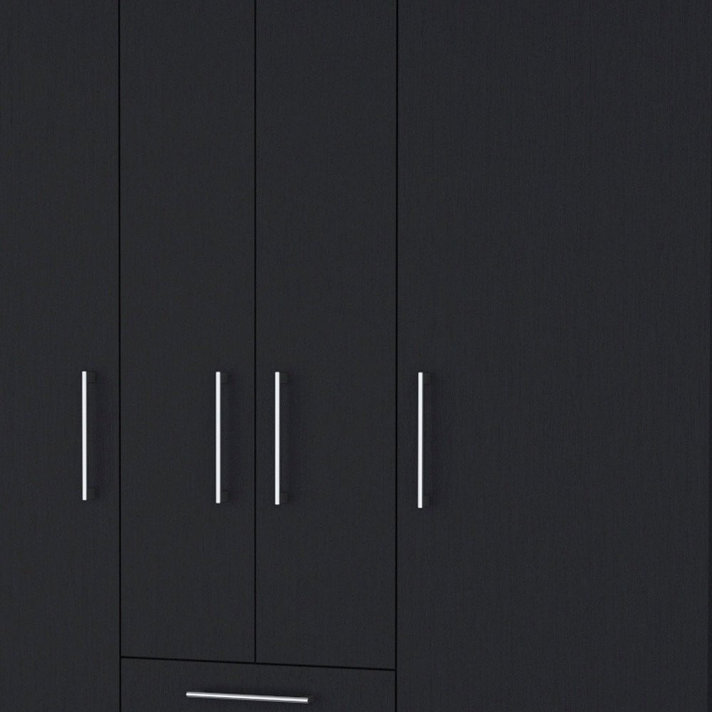 59" Black Two Drawer Combo Dresser