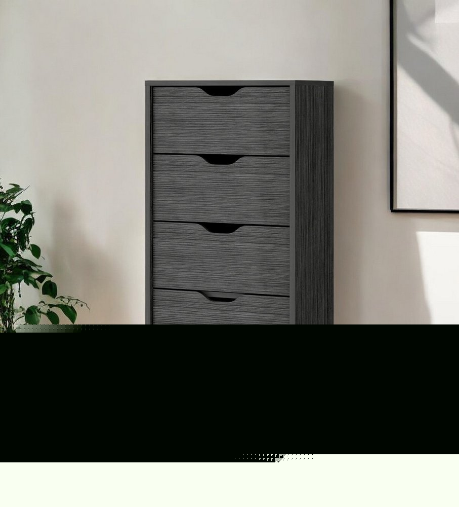 18" Gray Five Drawer Standard Chest