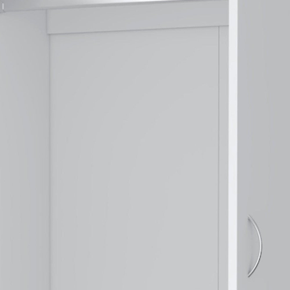 71" White Two Door Three Drawer Combo Dresser