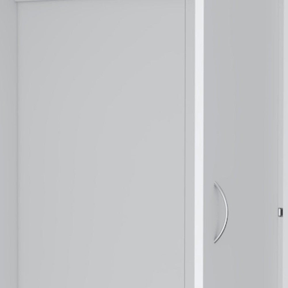 71" White Two Door Three Drawer Combo Dresser
