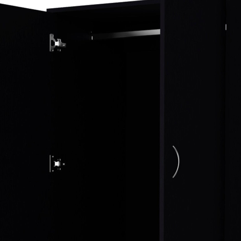 71" Black Two Door Two Drawer Combo Dresser