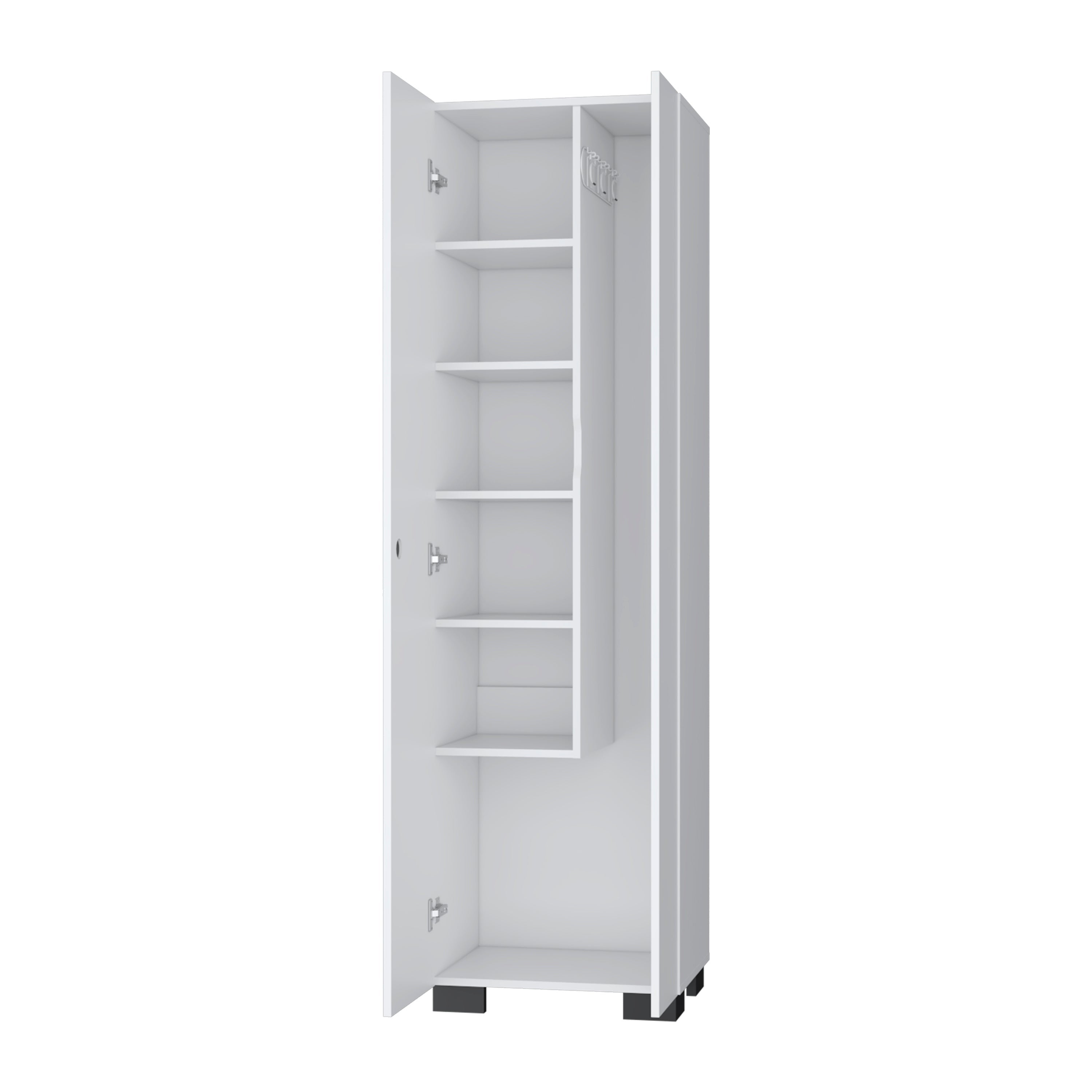 20" White and Black Wood Accent Cabinet With Two Doors