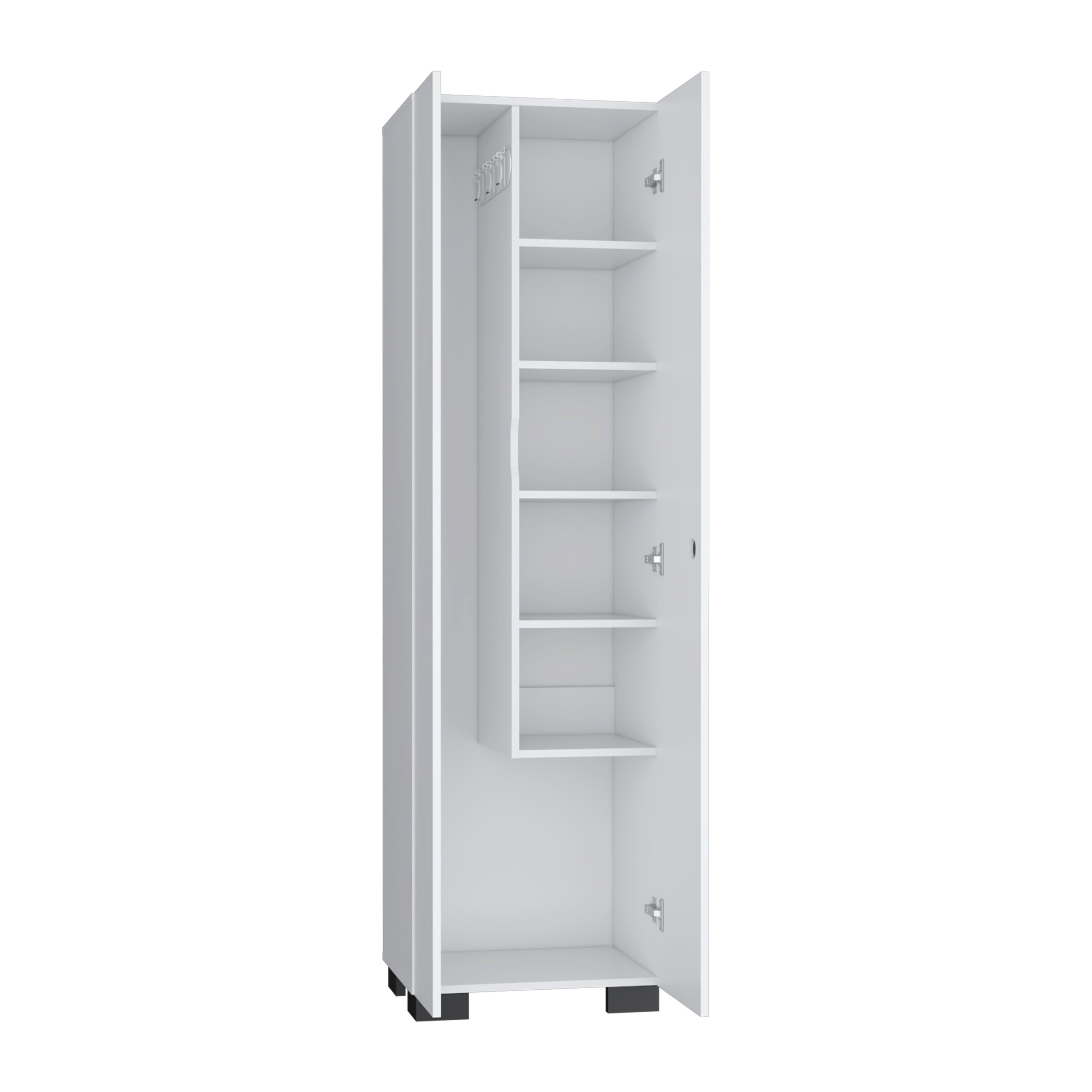 20" White and Black Wood Accent Cabinet With Two Doors