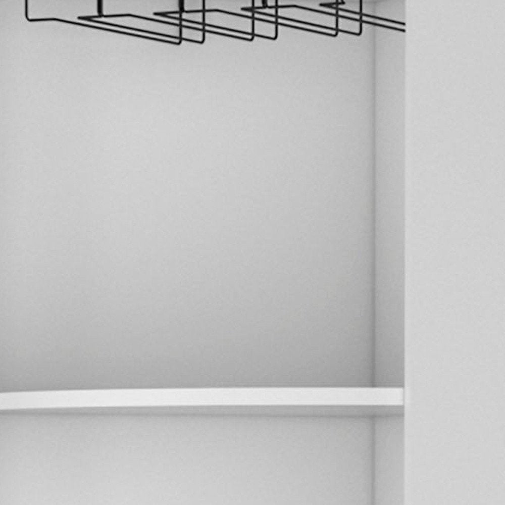 71" White Wood Corner Bar Cabinet